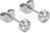 Aretes de Acero de Titanio con Piedra de Nacimiento y Cierre de Mariposa Incrustada con Diamantes de Colores, Juego de Tornillos para Hélice Ósea del Oído Rectos Integrados Venta al por Mayor