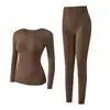 Conjunto de Ropa Interior Térmica de Proteína de Cachemira para Otoño e Invierno, Moldeador Corporal sin Costuras, Capa Interior de Aspecto Adelgazante, Ropa de Otoño Autocalentable y Pantalones Largos para Mujer