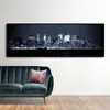 Pintura de Paisagem Moderna Preto e Branco Nova York Manhattan Cena Noturna Impressões em Tela para Poster Pintura Decorativa de Parede para Sala de Estar Núcleo