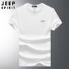 JEEP SPIRIT Nueva Camiseta de Manga Corta para Hombre Cuello Redondo Transpirable Talla Grande Holgada Camiseta Casual para Hombre Camiseta Básica