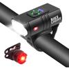 Farol de Bicicleta 2*t6 Transfronteiriço Carregamento USB Liga de Alumínio Iluminação para Pedalar à Noite com Display Eletrônico Conjunto de Ciclismo ao Ar Livre