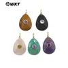 Wt-P2025 Forma Natural de Gota de Agua Piedra Preciosa Zirconia Colorida Incrustada Polvo de Piedra Ojo de Tigre Cristal de Piedra Accesorios Colgantes
