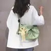 Bolsa Transversal de Lona Grande Capacidade Estilo Coreano ins Feminina Estilo Japonês Harajuku Estilo Coreano Bonita Versátil Bolsa para Estudante Universitário