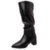 Botas Largas de Estilo Vintage para Mujer, Puntiagudas, Fruncidas y Tachonadas, Nuevas de Moda Versátiles para Otoño/Invierno 2025, Botas de Monta