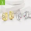 Brincos de Prata S925 Prata Estrela Zircônia Argolas Estrela Lua Brincos de Cobre Banhados a Ouro