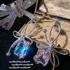 Pendientes deslumbrantes de lazo con gemas chapados en oro de 18 quilates pendientes de anillo de ocho corazones y ocho flechas pendientes de cruz