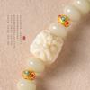 [niebla verde] pulsera de doble círculo de cuentas de ábaco bodhi verde claro fresco pequeño, pulsera de juego de texto con placa de león al por mayor