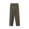 Calça Social Masculina de Verão Retrô Cor Sólida Estilo Cinto para Atacado Transfronteiriço, Luxo Leve, Elegante, Casual de Negócios, Calça Longa Versátil