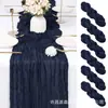 Amazon Transfronterizo Caminero de Mesa de Tela Arrugada Estilo Bohemio Gasa Retorcida Arrugada Decoración para Boda Fiesta Caminero de Mesa