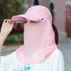 Sombrero protector solar de verano para niños, protección UV, velo para exteriores, para ciclismo, sombrero retráctil de ala grande