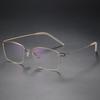 Armazón de Gafas Cuadrado de Aleación de Titanio para Negocios con Cara Grande para Miopía Armazón para Gafas de Hombre y Mujer Armazón de Gafas de Moda sin Tornillos Armazón Simple