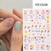 FULLBEAUTY - Adhesivo para uñas con diseño de flores de primavera frescas y pequeñas, diseño de relieve transfronterizo
