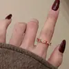 Anillo Vintage~Retro de Gama Alta con Banda Ancha Cepillada, Diseño Único, Versátil, Estilo Mid-Century, Lujo Ligero