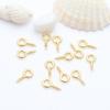 Anillo colgante con pasador de 9 tornillos, con forma de oveja, chapado en oro real de 18 quilates, color oro, con hilo de retención, accesorios de joyería de perla