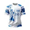 Estación Independiente 2025 Impresión 3D Digital Aniversario 250 de EE. UU. Manga Corta Cuello Redondo Casual Cómodo Ajuste Holgado Camiseta