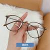 Armazón de gafas redondo marrón frío anti-luz azul 2022 Nuevo armazón de gafas estilo ins marea libro rojo pequeño TR90 espejo plano