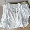 Pijama de Algodão Nuvem com Gola Redonda no Atacado para Mulheres Outono e Inverno Popular Feminino 2025 Novo Roupa de Casa Conjunto de Calça Manga Longa