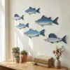 Decoración de Pared Tridimensional con Forma de Pez Estilo Mediterráneo, Decoración de Pared para Entrada y Sala de Estar, Adorno Colgante de Pez Temático del Océano, Colgante de Pared para el Hogar