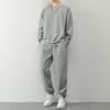 Terno Masculino 2024 Primavera e Outono Novo Waffle Moda Jovem Cor Sólida Manga Longa Casual Esportivo para Homens