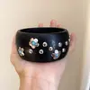 Nova pulseira de madeira com rebites redondos de flor europeia e americana, pulseira de pulso estilo étnico vintage, joias de design de nicho atacado