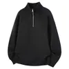 M-8XL2026 Nova Moletom Pesado Masculino de Outono Jaqueta Masculina com Zíper Parcial e Gola Polo