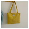 Bolso Tote de Pana Grande de Nueva Temporada Primavera y Otoño, Bolso de Hombro a la Moda, Bolso de Lona Simple Versátil para Venta Transfronteriza