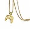 Collar con colgante de juego realista y moderno con personalidad de plata europea y americana para hombre, estilo hip-hop, combina con todo.