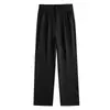 Estilo viejo dinero simples de moda pantalones de hombre caída estilo urbano perezoso sensación relajada usar sueltos pierna ancha pantalones plátano modernos