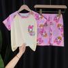 Pijama Infantil Meninos Manga Curta Verão Fino Pijama Meninas Desenho Animado 11 Anos Crianças Médias e Grandes Roupa de Casa de Verão Meninos