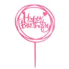 Bandera Decorativa para Pastel de Acrílico Tarjeta de Fiesta Feliz Cumpleaños Enchufe Decoración Creativa para Pastel Paquete de 10