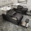 Sillón de peluquería para peinar el cabello Cama para lavar el cabello Cama para el cuidado del cabello Peluquería para hombres Cama para lavar el cabello Estilo de celebridad de internet Sillón semi-reclinable Lavabo profundo Cama para shampoo