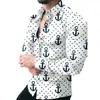 Camisa casual de manga larga estampada para hombre, camisa para hombre transfronteriza, nueva camisa casual de manga larga con estampado y cuello camisero