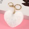 Llavero de peluche con forma de corazón de 8 cm, diseño de corazón de melocotón, para coche, accesorio creativo para llaves de pareja