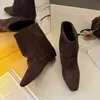 20265cm Estilo Botines Versátiles Punta Cuadrada Fruncidos Otoño/Invierno Piernas de Pantalón Arrugadas Botas Retro Botas de Media Caña Cómodas Aumento Oculto de Altura
