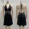 Estilo Europeo y Americano Verano 2026 Elegante Vestido Largo de Satén de Seda con Escote Profundo en V, Cuello Halter y Cintura Ceñida Vestido Sexy