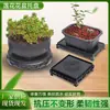 Base de pedestal para maceta estilo antiguo, base de pedestal de bandeja elevada para plantas de plástico, base decorativa redonda y cuadrada para plantas, base transpirable