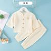 Verão fino Cardigan Anti-mosquito Calças terno infantil algodão gaze bebê protetor solar roupa casa calças longas conjunto de duas peças