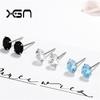 Nuevo concepto de pendientes de cuatro garras de plata esterlina s925 para una semana, joyería de moda coreana, pendientes de plata con circonita, fabricantes al por mayor.