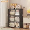 Armário de Armazenamento Simples para Guarda-Roupa, Estante de Armazenamento de Múltiplas Camadas para Dormitório Estudantil, Brinquedos, Itens Diversos, Roupas, Transparente, à Prova de Poeira, Robusto e Durável