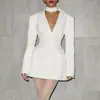 Vestido de Moda Elegante de Color Sólido con Cuello en V y Cintura Ajustada con Bolsillos para Mujer, Otoño 2026, Estilo Europeo y Americano