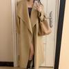Nuevo Estilo Otoño e Invierno 2026 Abrigo tipo capa estilo Hepburn Abrigo de lana Color camel Abrigo de cachemir de doble cara para mujer