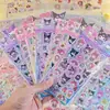 Adesivos de Desenho Animado Fofos para Diários, Adesivos de Cachorro Sanrio Line Art, Filme Decorativo Flash a Laser, Adesivos de Alto Valor para Estudantes para Transmissão ao Vivo