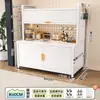 Armário Lateral Multifuncional de Ardósia para Cozinha Armário de Armazenamento de Chão Multi-Camadas Suporte para Micro-ondas Armário de Armazenamento