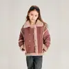Rantuo Ropa Infantil 26º Aniversario Nuevo Estilo Chaqueta de Cuero y Piel Integrada Sencilla Moderna Elegante para Otoño e Invierno