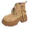 Botines de Tobillo Gruesos Retro de Estilo Británico de Moda para Mujer 2025 Primavera y Otoño Moda Versátil Petite Casual Botas Martin