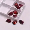 Cabujón de Granate Rubí con Forma de Gota de Agua, Cabujón Grande de Zirconia Roja con Forma de Pera, Anillo, Pendientes, Colgante, DIY de Piedras Preciosas