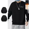Moletom masculino 2025 outono estilo americano solto manga longa gola redonda forrado de fleece sportswear pullover jaqueta pesada moderna versátil