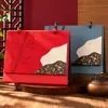 Calendario de Escritorio de Cuero para Negocios 2027, Adorno de Calendario de Escritorio para Oficina, Set de Caja de Regalo Estilo Clásico Chino, Calendario de Escritorio Personalizado del Año de la Oveja