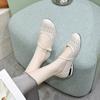 Mocassins de Bico Redondo para Mulheres 2025 Primavera e Verão Novo Estilo Slip-On Vazados Sapatos Mary Jane Rasteirinhas Sapatos para Mulheres Sapatos Preguiçosos