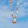 Vacaciones en la Playa Naranja Dopamina Estrella de Mar Collar de Cuentas de Colores Cadena de Cuello de Alta Gama para Mujer Cadena para Clavícula Accesorios de Verano